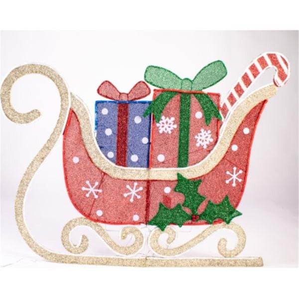 Artilugio 50 x 38 x 16 in. Lighted LED 2D Sleigh with Presents Multi Color - AR3322976
