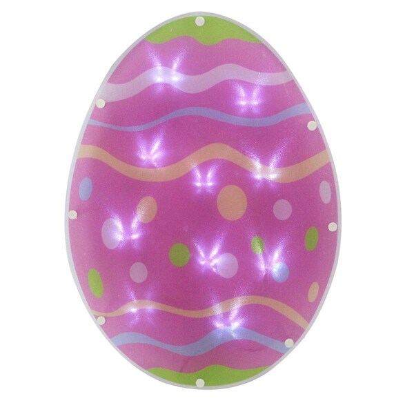 Go-Go 14 in. Battery Operated LED Lighted Easter Egg Window Silhouette - GO1775953