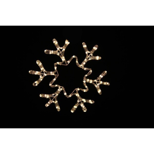Queens Of Christmas 18 in. Ropelit Snowflake with Star, Warm White - SF-SNOWST-18-WW