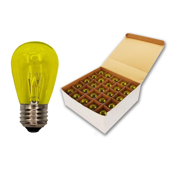 Queens Of Christmas T50 Glass Retrofit Lamp, Yellow, 25PK - T50G-RETRO-YE-25PK