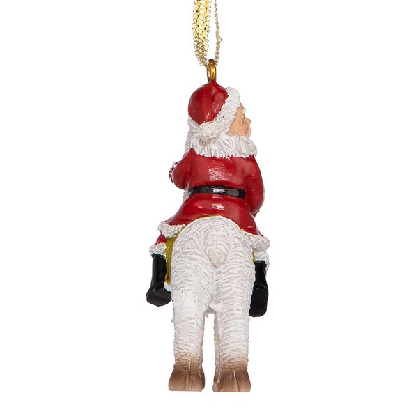 Design Toscano Santa's New Xmas Ride Llama Holiday Ornament: Each - QS29845