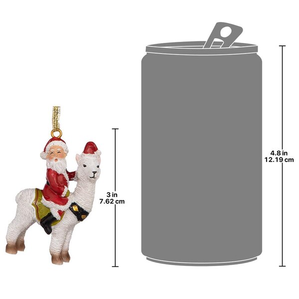 Design Toscano Santa's New Xmas Ride Llama Holiday Ornament: Each - QS29845