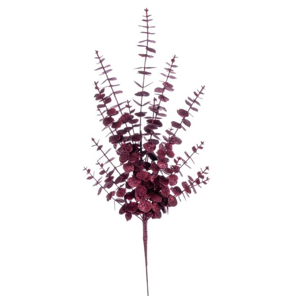 Vickerman 28 in. Eucalyptus Glitter Spray, Burgundy, 2PK - FK223928