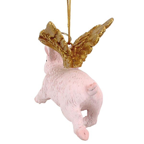 Design Toscano Hog Heaven: Flying Pig Angel Holiday Ornament - JH170739