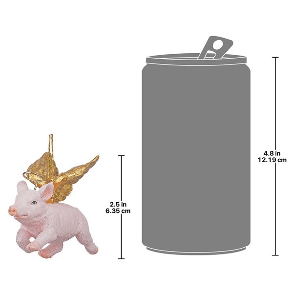 Design Toscano Hog Heaven: Flying Pig Angel Holiday Ornament - JH170739