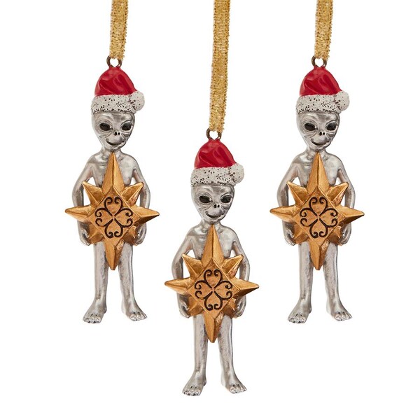 Design Toscano Wiseman Star Christmas Alien Holiday Ornament, PK 3 - QS329057