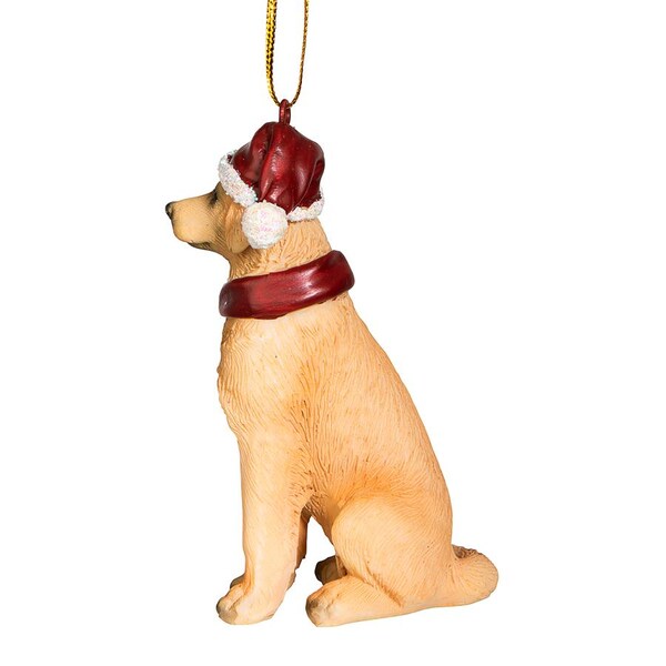 Design Toscano Golden Retriever Holiday Dog Ornament Sculpture - JH576305