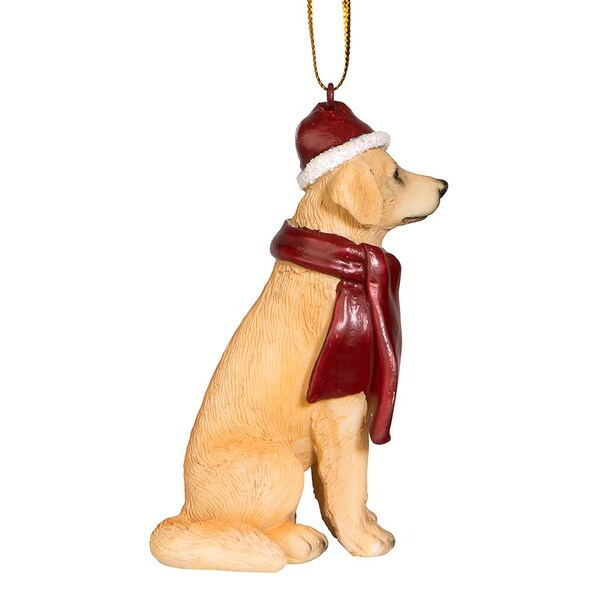Design Toscano Golden Retriever Holiday Dog Ornament Sculpture - JH576305
