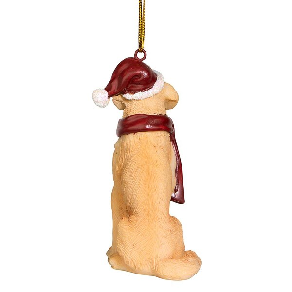 Design Toscano Golden Retriever Holiday Dog Ornament Sculpture - JH576305