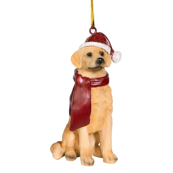 Design Toscano Golden Retriever Holiday Dog Ornament Sculpture - JH576305