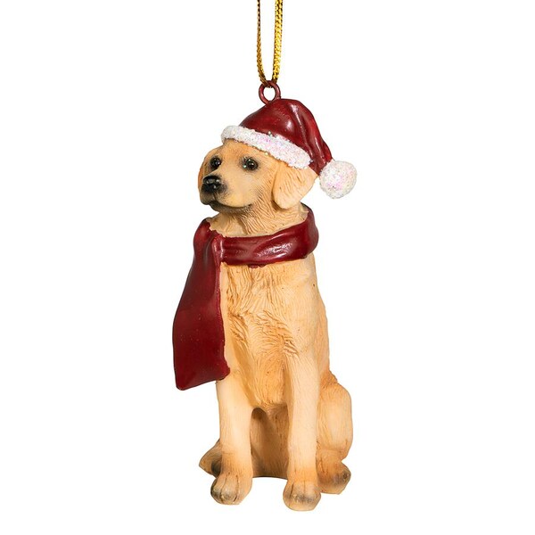 Design Toscano Golden Retriever Holiday Dog Ornament Sculpture - JH576305