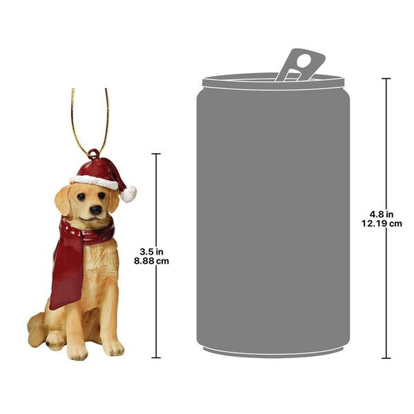 Design Toscano Golden Retriever Holiday Dog Ornament Sculpture - JH576305