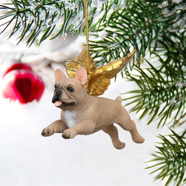 Design Toscano Honor the Pooch: French Bulldog Holiday Dog Angel Ornament - JH170717