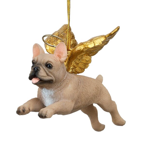 Design Toscano Honor the Pooch: French Bulldog Holiday Dog Angel Ornament - JH170717