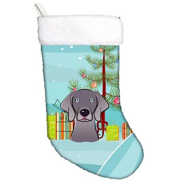 Carolines Treasures Carolines Treasures BB1603CS Christmas Tree & Weimaraner Christmas Stocking - BB1603CS