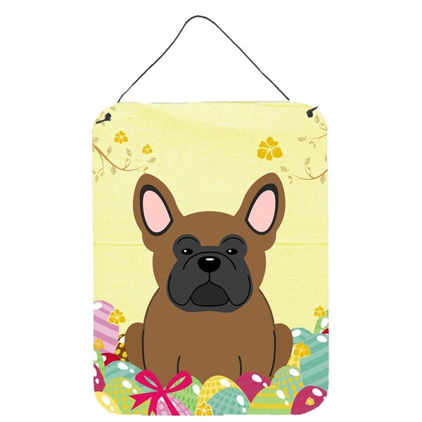 Carolines Treasures Easter Eggs French Bulldog Brown Wall or Door Hanging Prints - BB6013DS1216