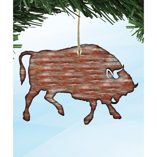 Designocracy Buffalo Wooden Ornament - 99212O