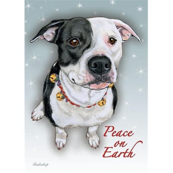 Pipsqueak Productions Pipsqueak Productions C723 Pitbull Black & White Christmas Boxed Cards - Pack of 10 - C723