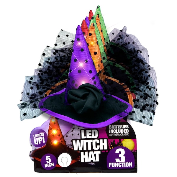 Shawshank Ledz Magic Seasons Multicoloured 5 in. Prelit Witch Hat Headbands Halloween Decor - 702907