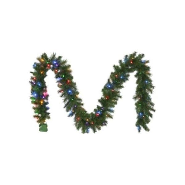 Ggw Presents 10 in. x 9 ft. 100 Multi-Color LED Lights Christmas Garland - GG3298774