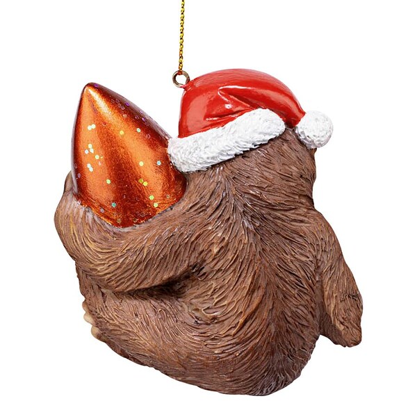 Design Toscano Santa's Holiday Season Sloth Christmas Ornament, PK 3 - QS995306