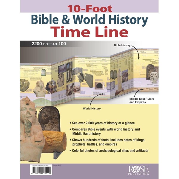 Rose Publishing Rose Publishing 168889 Chart-10 Foot Bible & World History Time Line - Aug 2020 - 168889