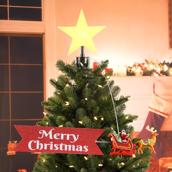 Mr. Christmas Mr. Christmas LED Santa In Sleigh Animated Tree Topper 24 in. - 49355AC