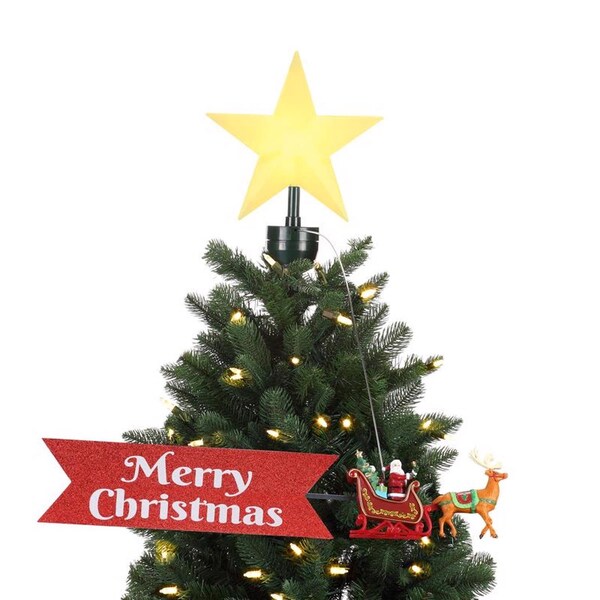 Mr. Christmas Mr. Christmas LED Santa In Sleigh Animated Tree Topper 24 in. - 49355AC