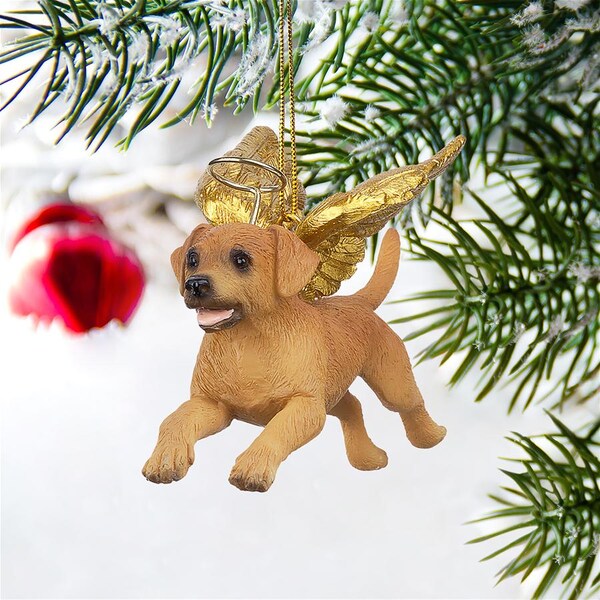 Design Toscano Honor the Pooch: Golden Retriever Holiday Dog Angel Ornament - JH170721