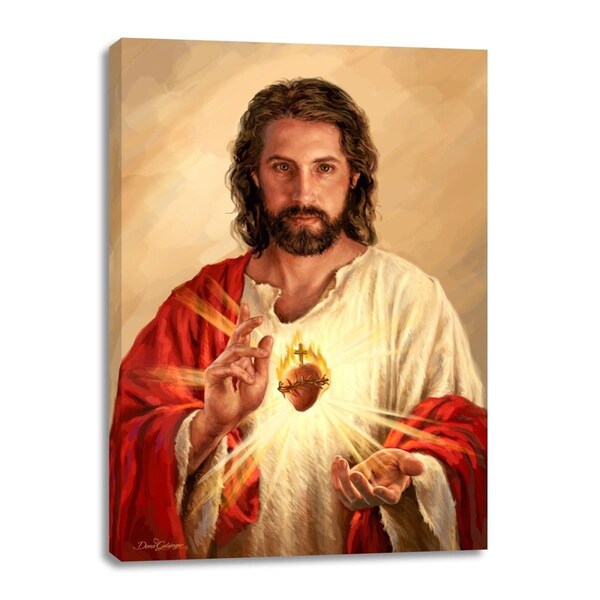 Pertrechos 10 x 14 in. Frameless Canvas - Sacred Heart of Jesus - PE3317740