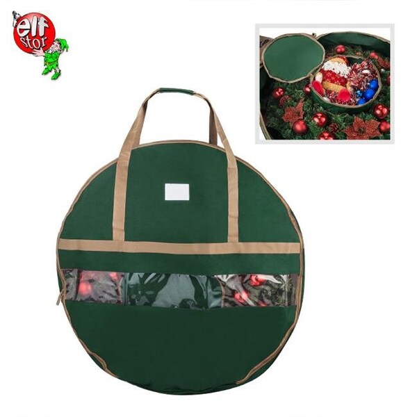 Elf Stor Elf Stor 83-DT5168 1557 Ultimate Green Holiday Christmas Storage Bag for 48 in. Wreaths - 83-DT5168