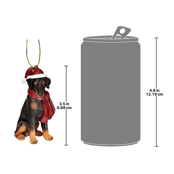 Design Toscano Doberman Pinscher Holiday Dog Ornament Sculpture - JH576309