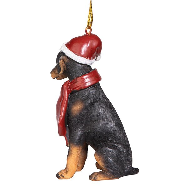 Design Toscano Doberman Pinscher Holiday Dog Ornament Sculpture - JH576309
