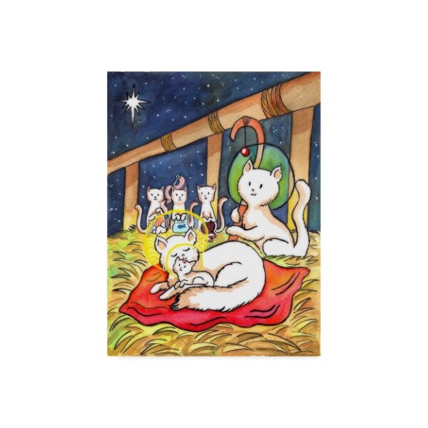 Trademark Fine Art Abraal 'Christmas Cats Night' Canvas Art, 35x47 - ALI37684-C3547GG