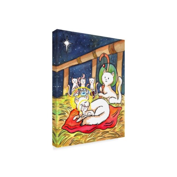 Trademark Fine Art Abraal 'Christmas Cats Night' Canvas Art, 35x47 - ALI37684-C3547GG