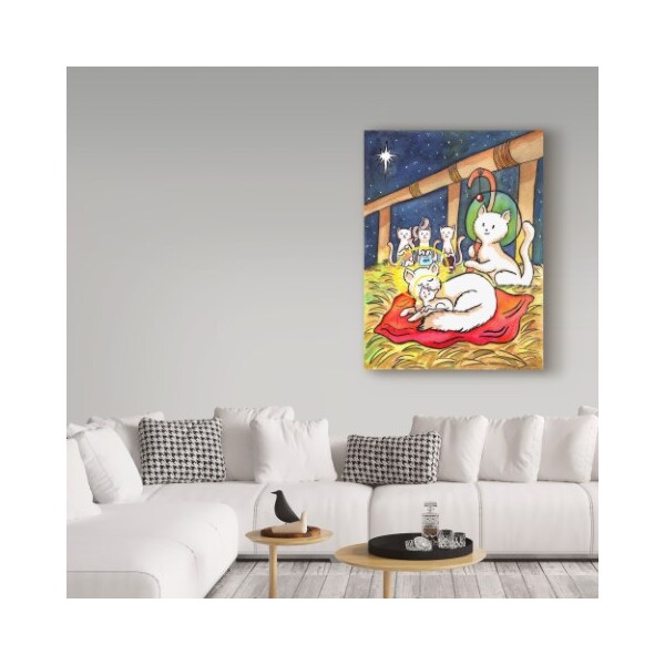 Trademark Fine Art Abraal 'Christmas Cats Night' Canvas Art, 35x47 - ALI37684-C3547GG