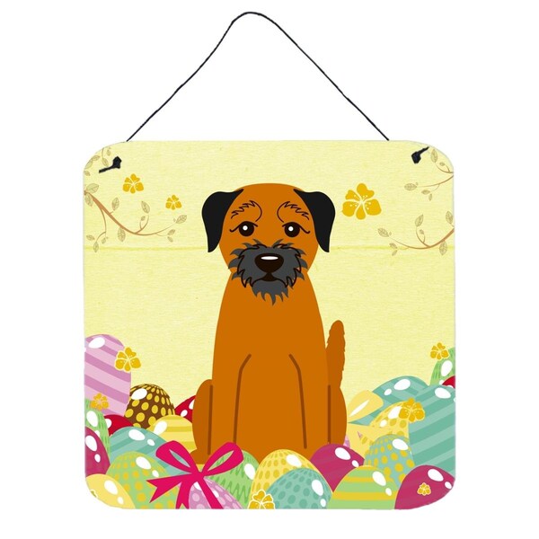 Carolines Treasures Easter Eggs Border Terrier Wall or Door Hanging Prints - BB6039DS66