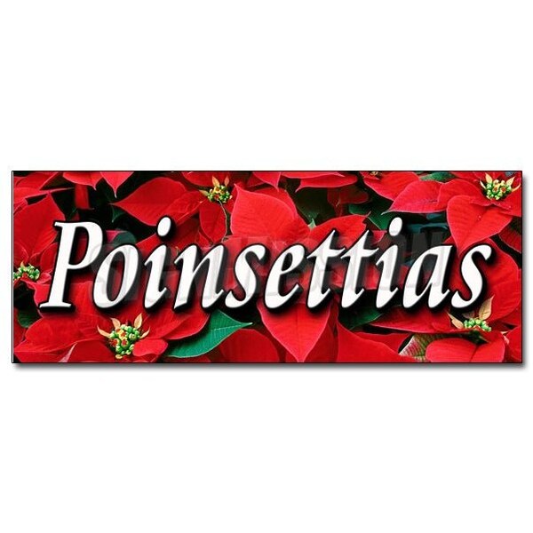 Signmission POINSETTIAS DECAL sticker christmas xmas x-mas plants flowers holiday - D-24 POINSETTIAS