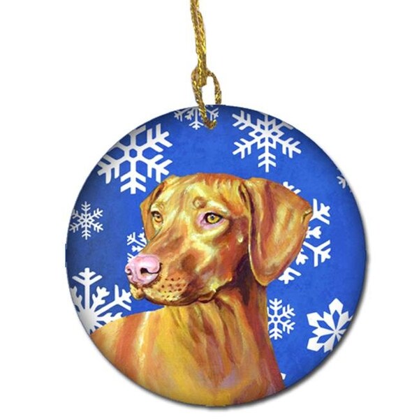Carolines Treasures Carolines Treasures LH9280-CO1 Vizsla Winter Snowflake Holiday Ceramic Ornament - LH9280-CO1