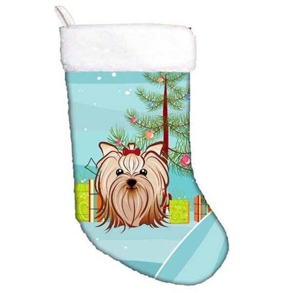 Carolines Treasures Carolines Treasures BB1576CS Christmas Tree & Yorkie Yorkishire Terrier Christmas Stocking - BB1576CS