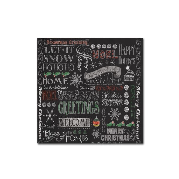 Trademark Fine Art Fiona Stokes-Gilbert 'Chalk Christmas Patt' Canvas Art, 14x14 - ALI13687-C1414GG