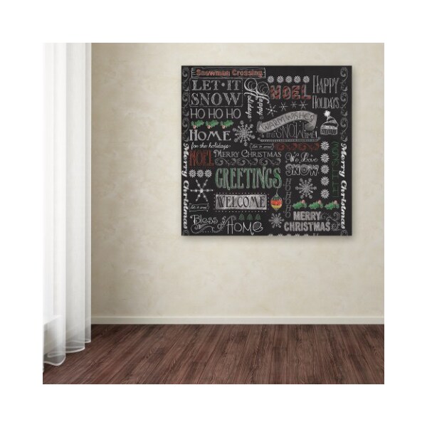 Trademark Fine Art Fiona Stokes-Gilbert 'Chalk Christmas Patt' Canvas Art, 14x14 - ALI13687-C1414GG