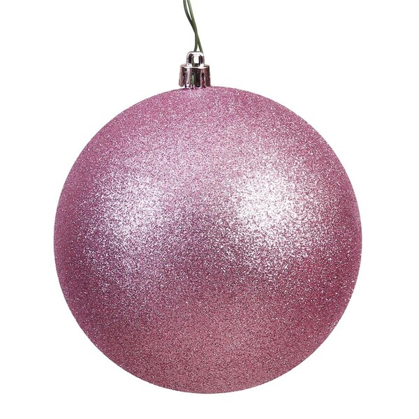 Vickerman Mauve Glitter Drilled Ball Ornament, 2.75 in., 12PK - N590745DG