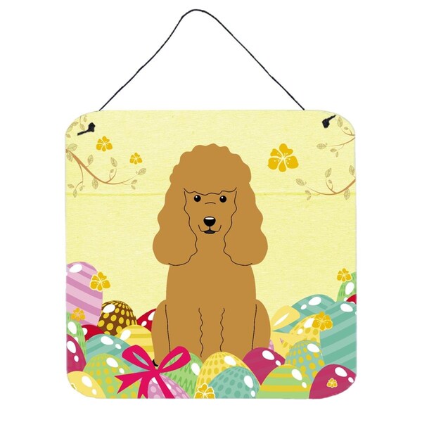 Carolines Treasures Easter Eggs Poodle Tan Wall or Door Hanging Prints - BB6069DS66