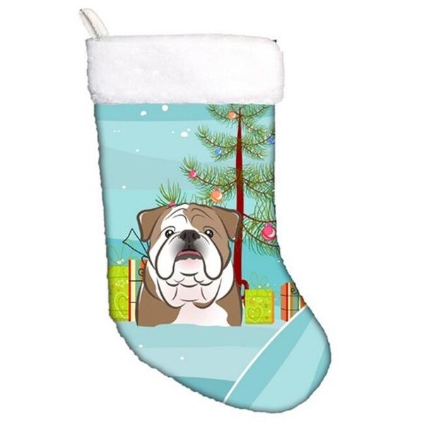 Carolines Treasures Carolines Treasures BB1591CS Christmas Tree & English Bulldog Christmas Stocking - BB1591CS