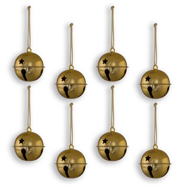 Queens Of Christmas 2.36 in. Jingle Bell, Gold, 8PK - BELL-60-GO-8PK