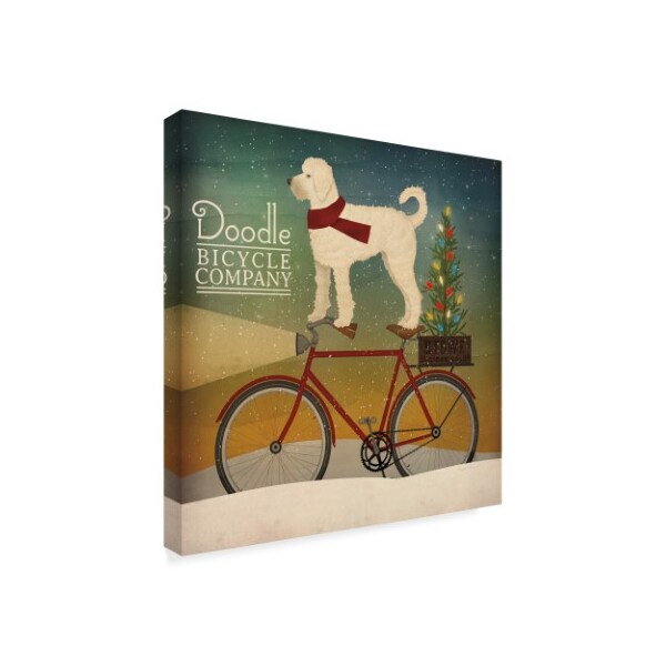 Trademark Fine Art Ryan Fowler 'White Doodle On Bike Christmas' Canvas Art, 18x18 - WAP06316-C1818GG