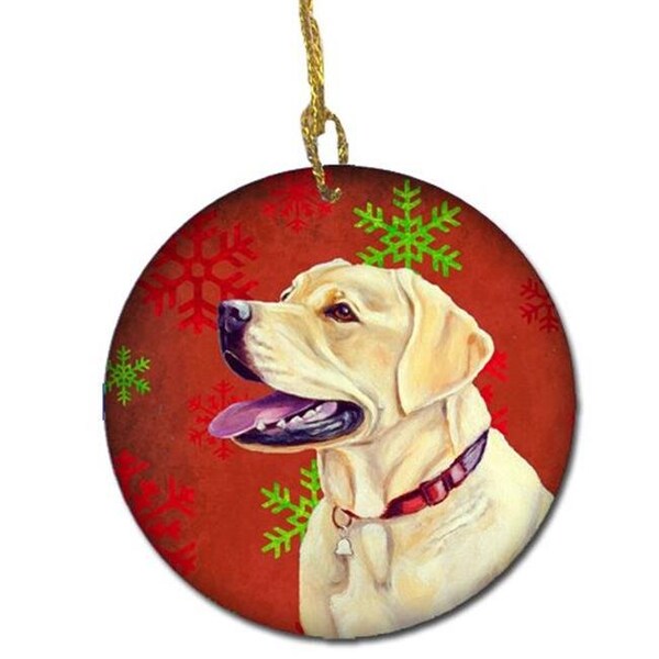 Carolines Treasures Carolines Treasures LH9338-CO1 Labrador Red Snowflake Holiday Christmas Ceramic Ornament - LH9338-CO1