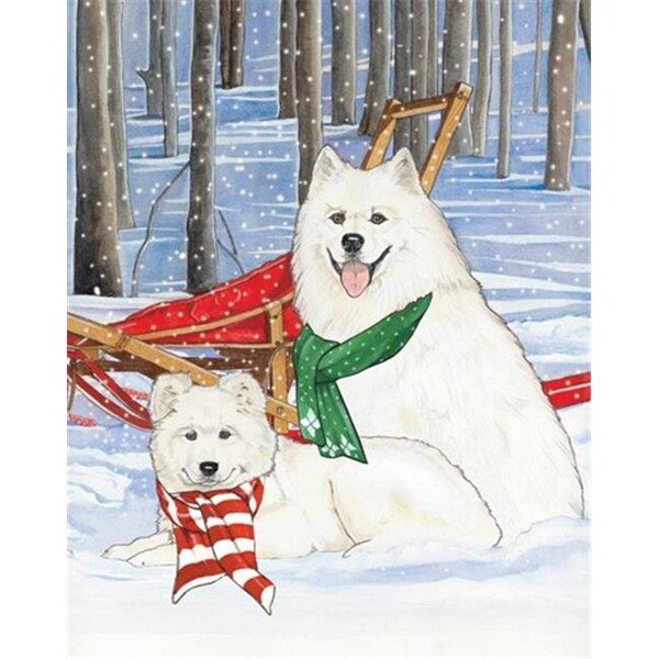 Pipsqueak Productions Pipsqueak Productions C956 Holiday Boxed Cards- Samoyed - C956