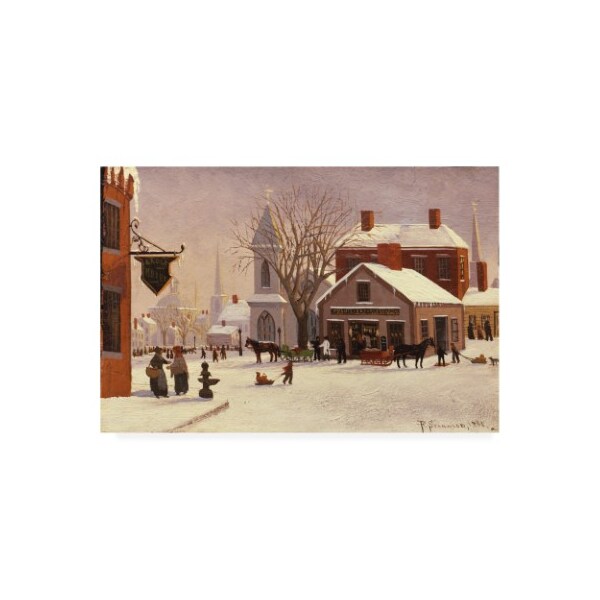 Trademark Fine Art Franklin Stanwood 'Christmas in Connecticut' Canvas Art, 16x24 - BL02579-C1624GG